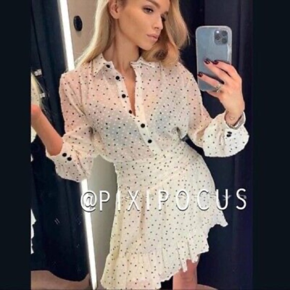 Zara black whites shirt dress